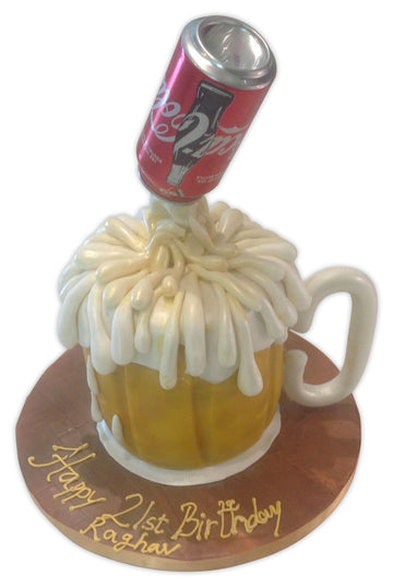 Beer Mug Fondant cake