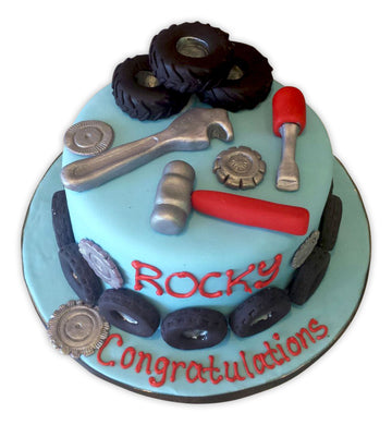 Rocky Tyre Fondant Cake