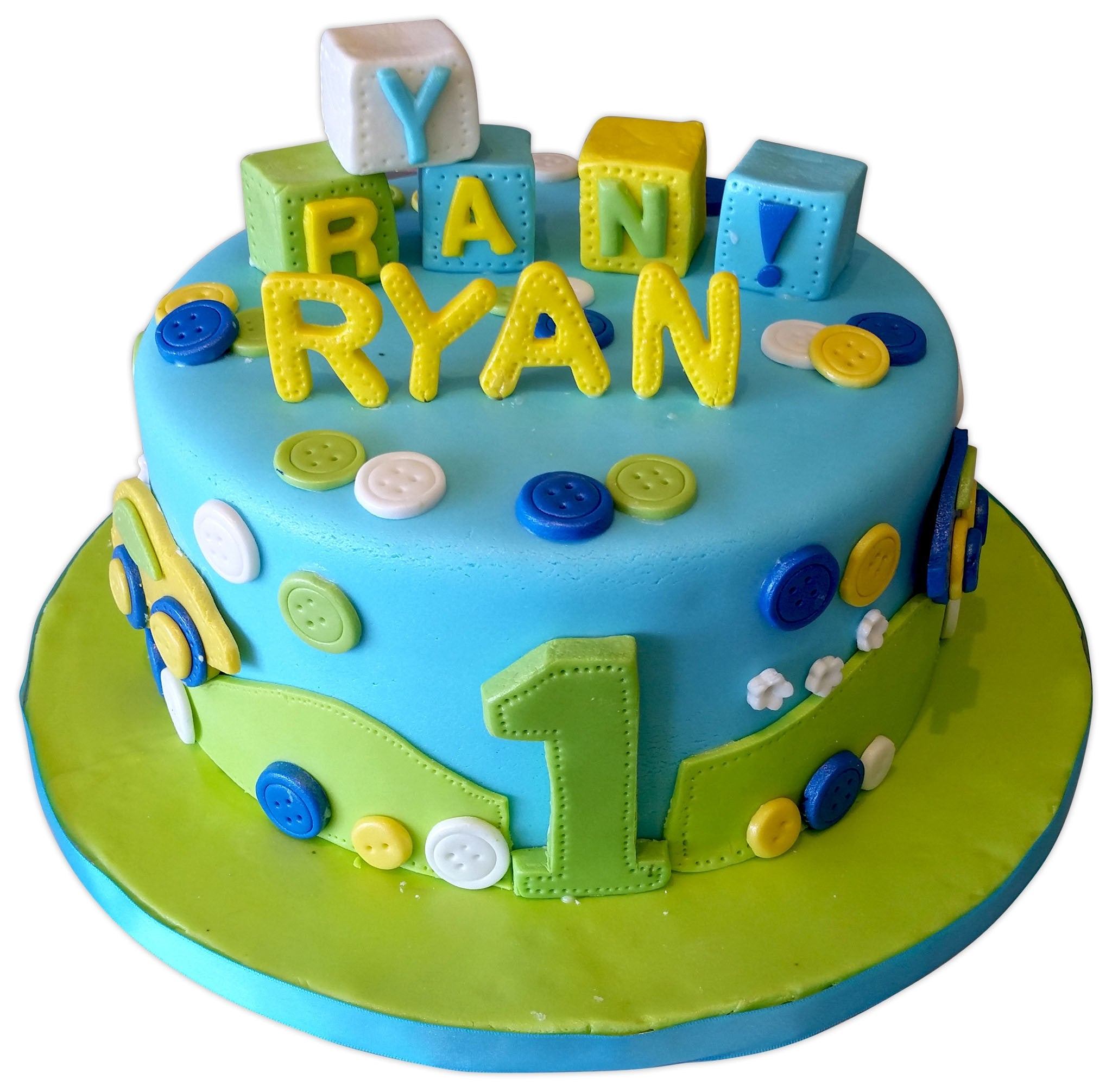 Ryan 1st Birthday Fondant Cake