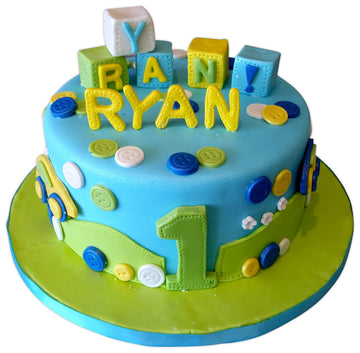 Ryan 1st Birthday Fondant Cake