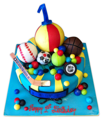 First Birthday Sports Ball Cake