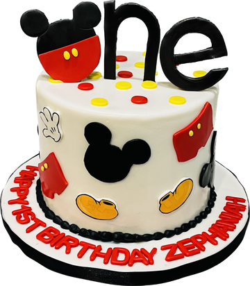 MICKEY FIRST BIRTHDAY FONDANT CAKE