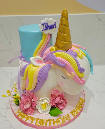 ISHANVI UNICORN THEME TIERED CAKE