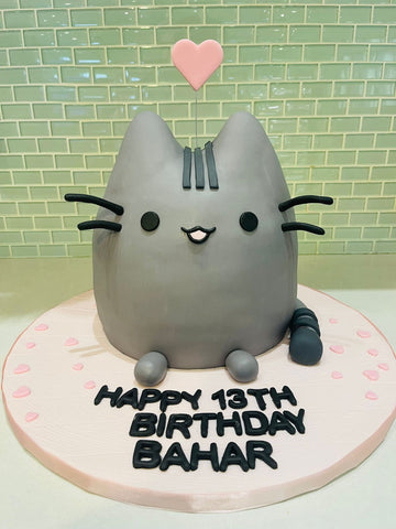 PUSHEEN MOLDED FONDANT CAKE