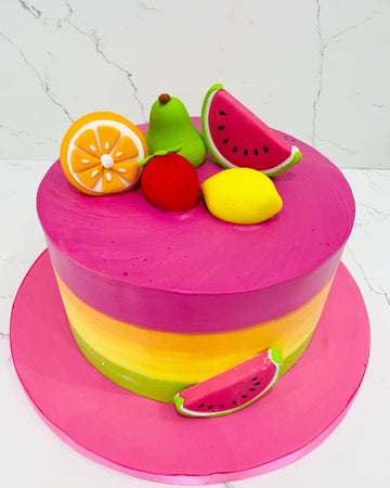 FRUITY WORLD BIRTHDAY CAKE