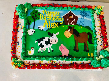 Farm Animals Photo Cake