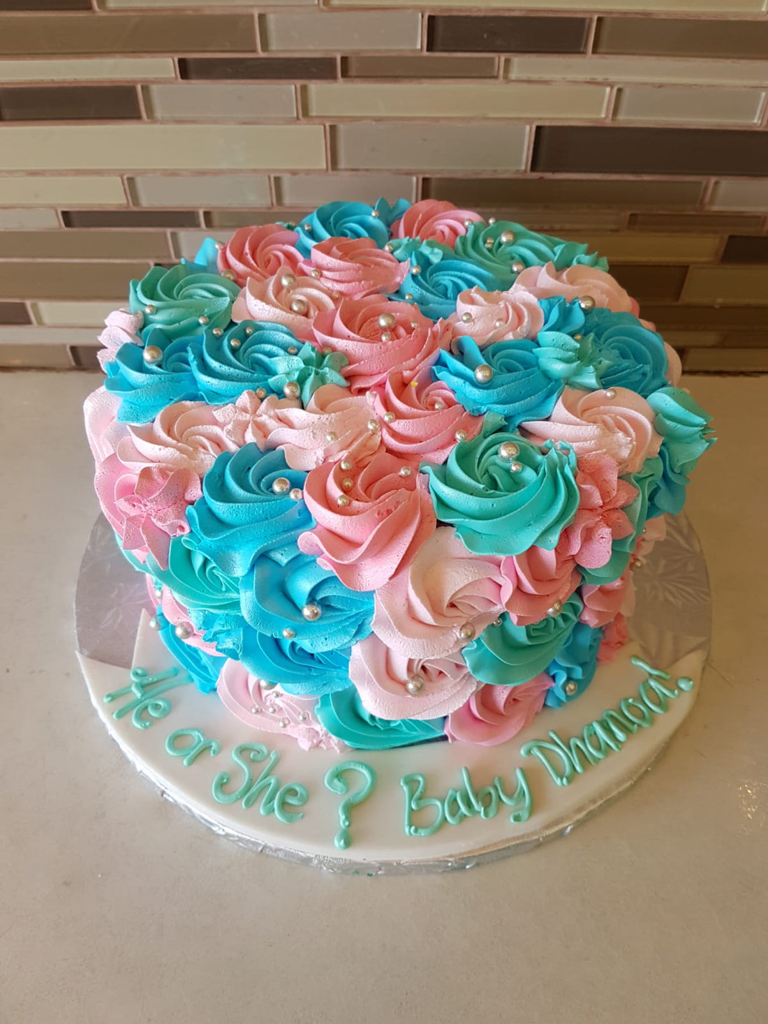 Multicolored  Rosette Cake