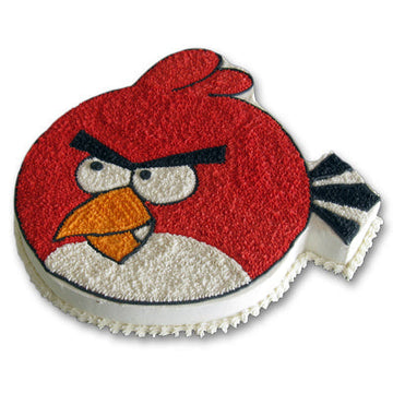 White And Red Angry Bird Theme Cake