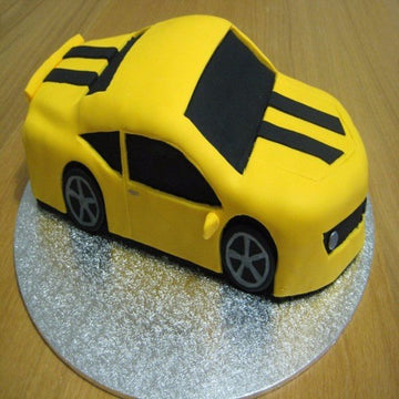 Yellow Black Stylist Car Theme Cake