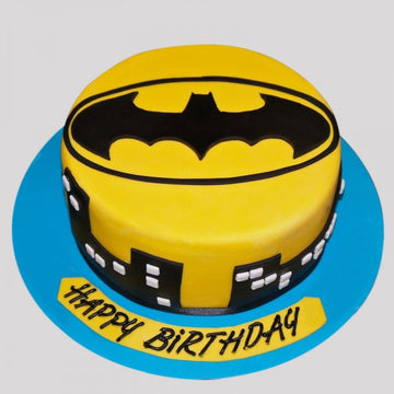 Yellow Shining Batman Theme Cake