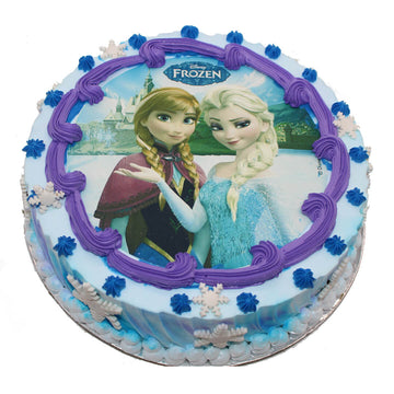 Best Friendship Of Elsa N Anna Photo Cake