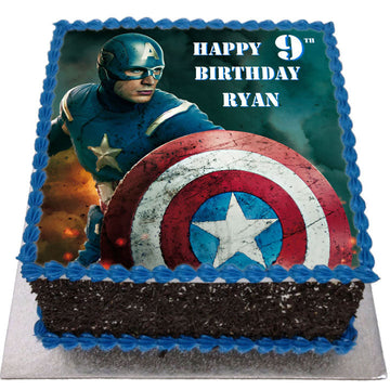 Wow Captain America Photo Cake