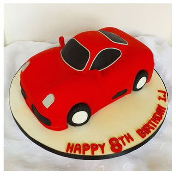 Luscious Red Car Theme Cake