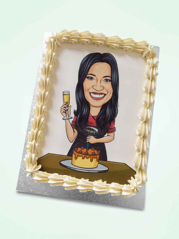 Custom Caricature Sheet Cake