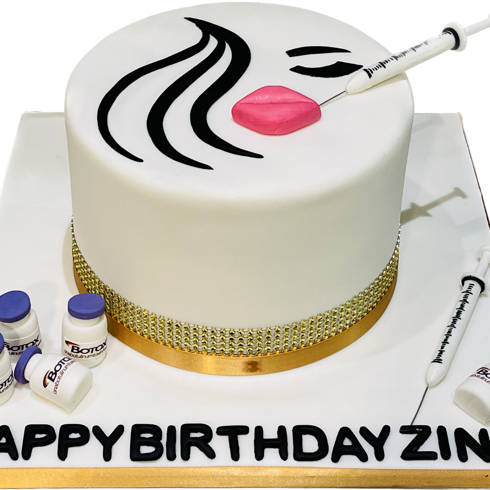 BOTOX THEMED FONDANT CAKE