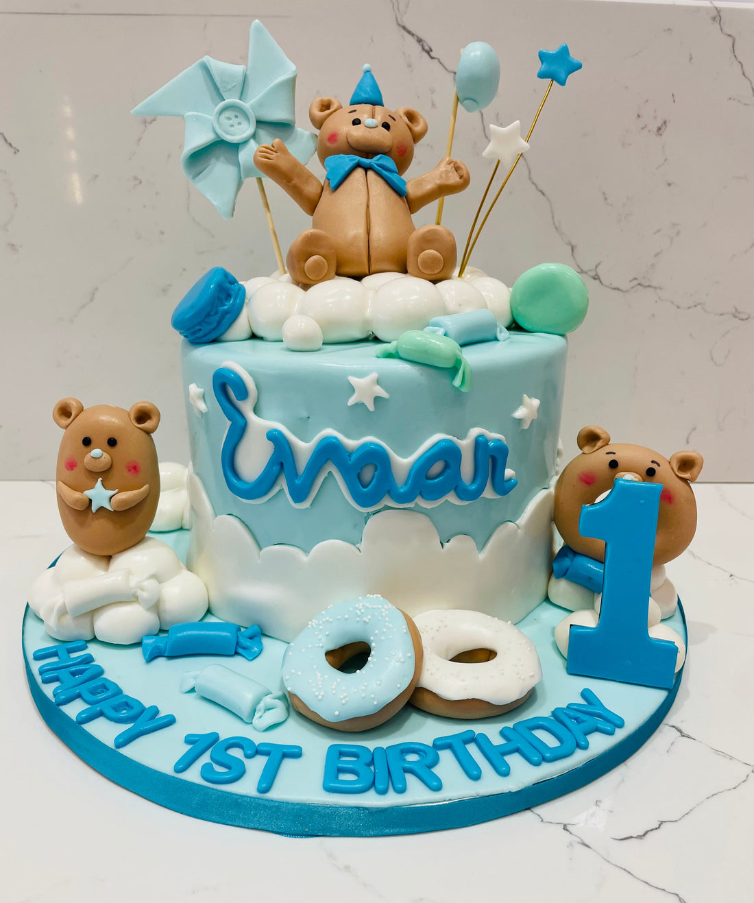 EVAAN 1ST BIRTHDAY FONDANT CAKE