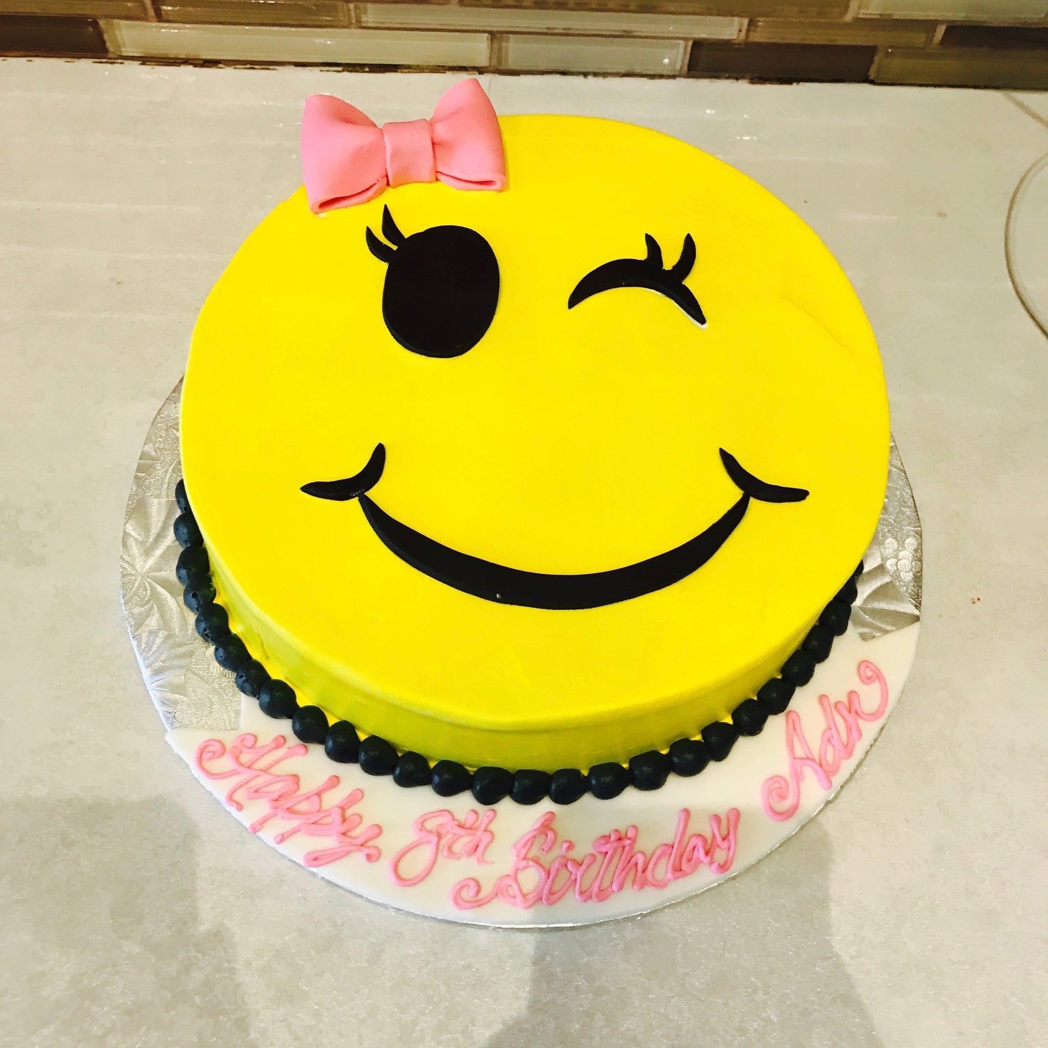 Winky Emoji Cake