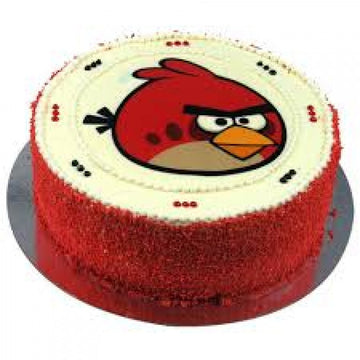 Round White Red Angry Bird Cake