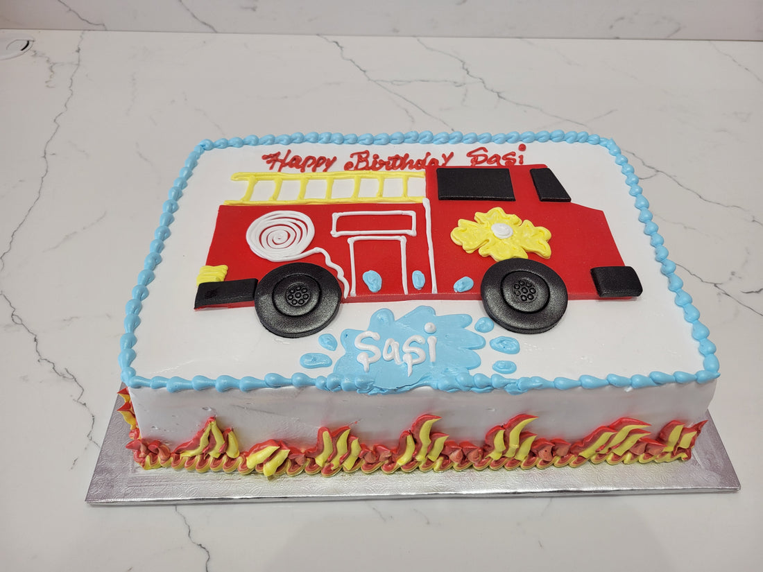 FIRE TRUCK CREAM CAKE