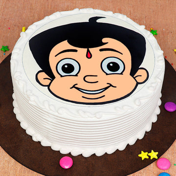 Chhota Bheem Face Photo Cake