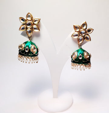 Green Jhumkas