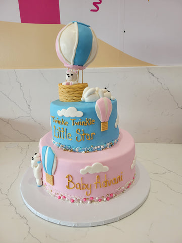 TEDDY BEAR HOT AIR BALLOON FONDANT CAKE