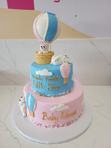 TEDDY BEAR HOT AIR BALLOON FONDANT CAKE