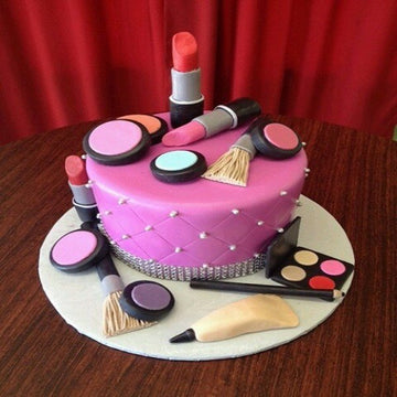 Girls Love For Makeup Theme Cake