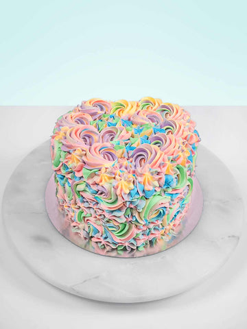 Pastel Swirl Heart Cake