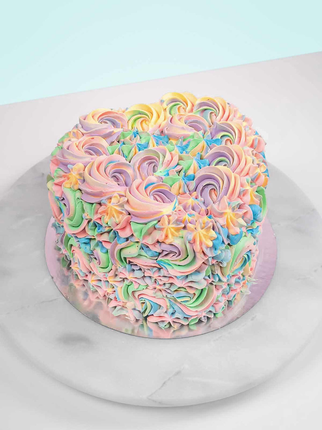 Pastel Swirl Heart Cake