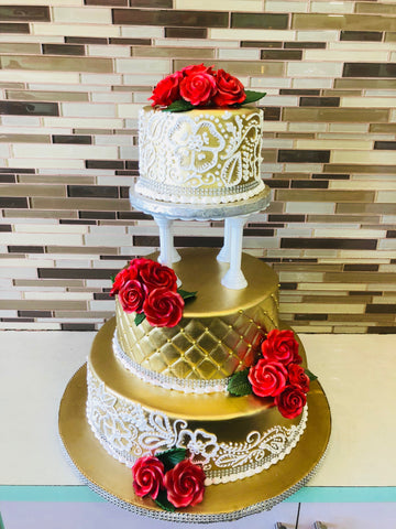 Golden Henna Wedding Cake