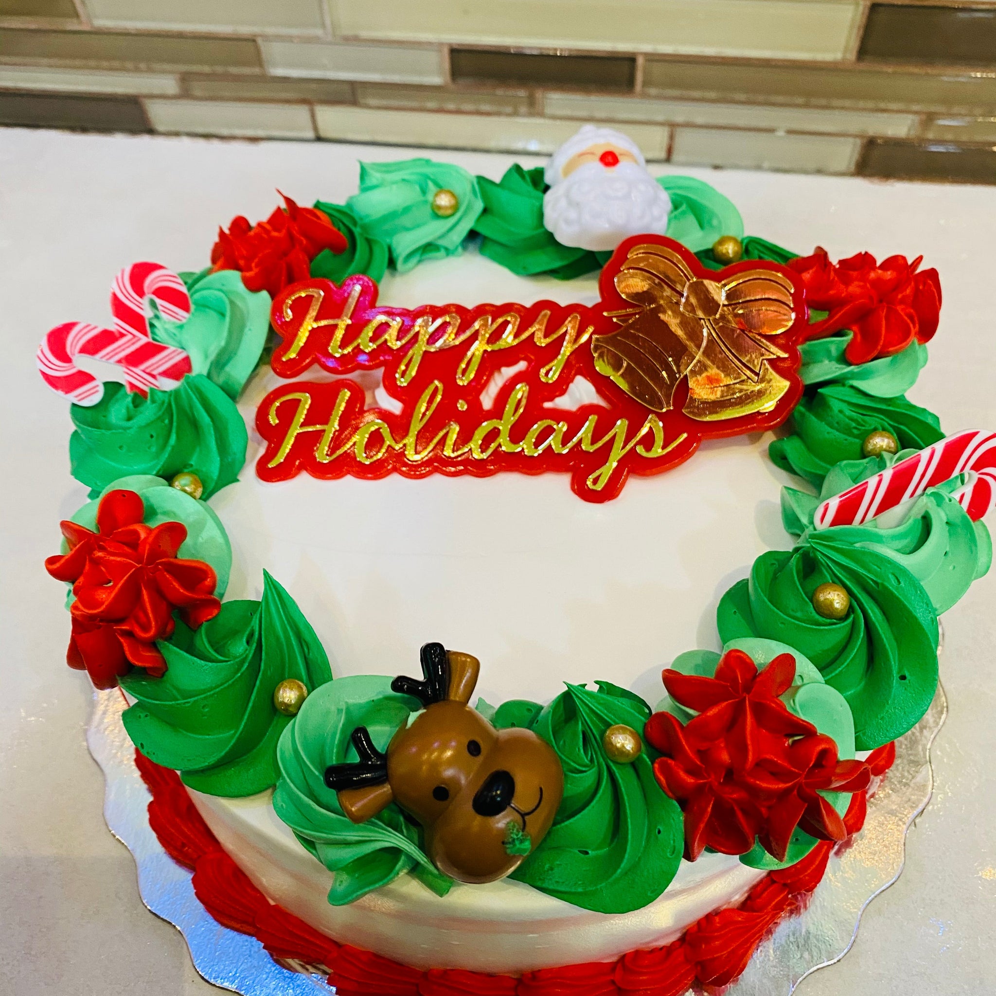 happy Holidays Greetings Cake