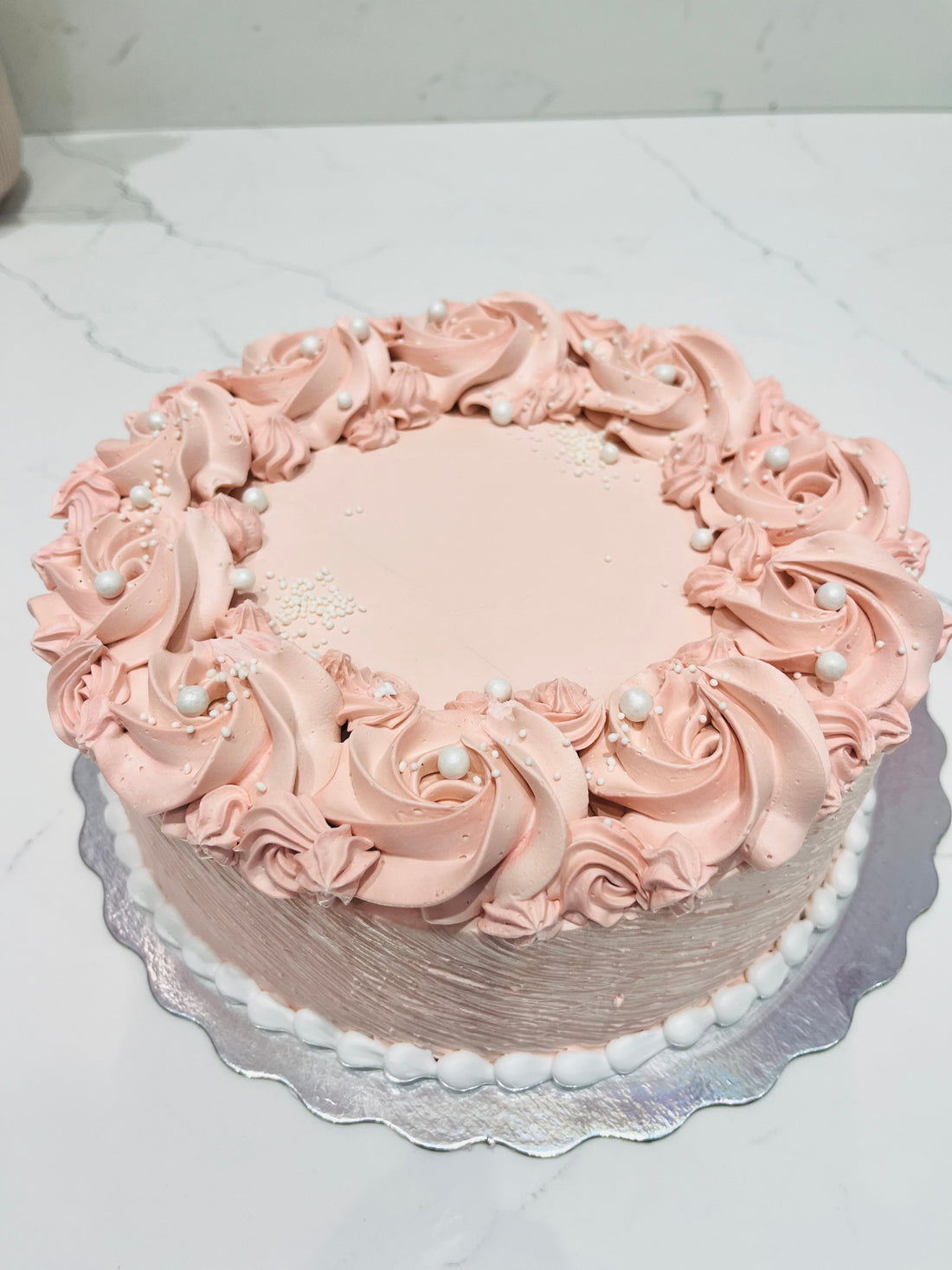 Rose Gold Pearl Birthday Cake