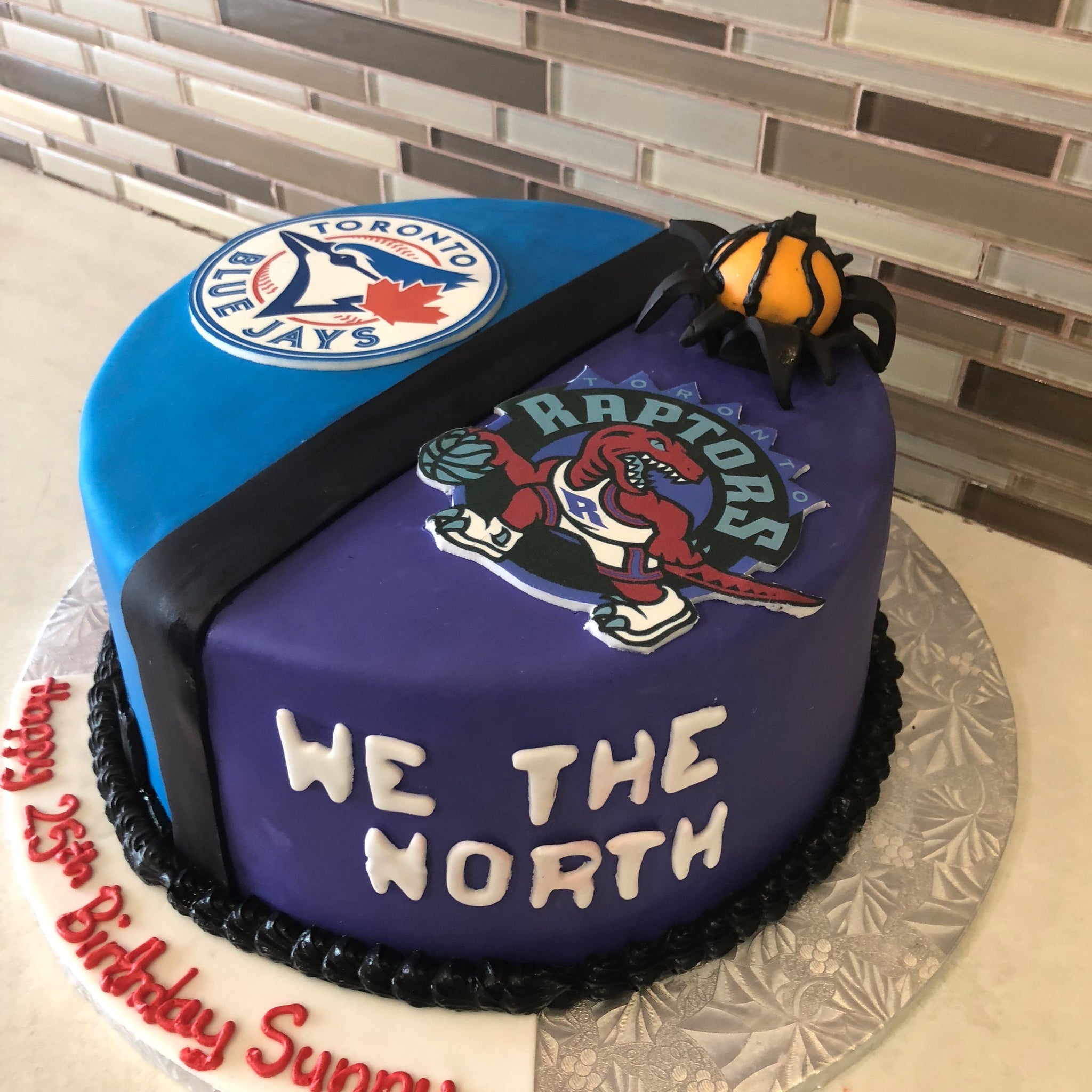Raptors and Blue Jays Fondant Cake