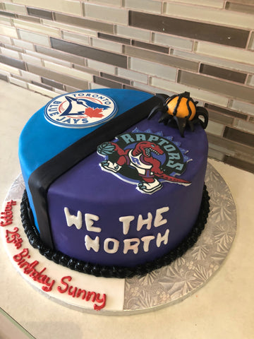 Raptors and Blue Jays Fondant Cake