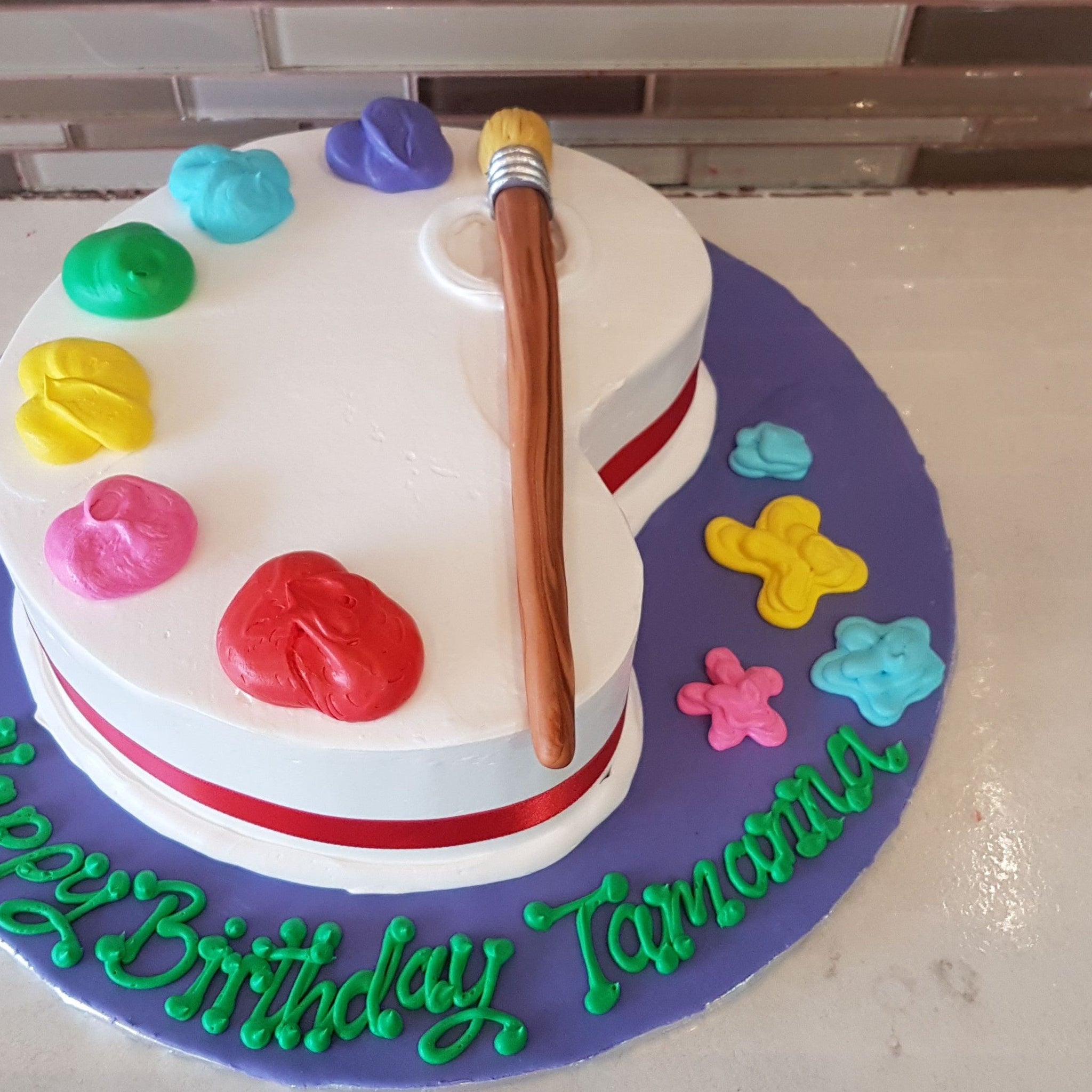 Art Palette Birthday Cake
