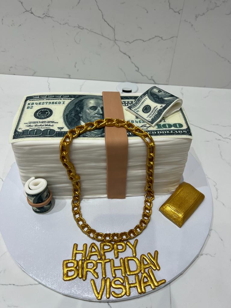 Dollar Bill Molded Fondant Cake