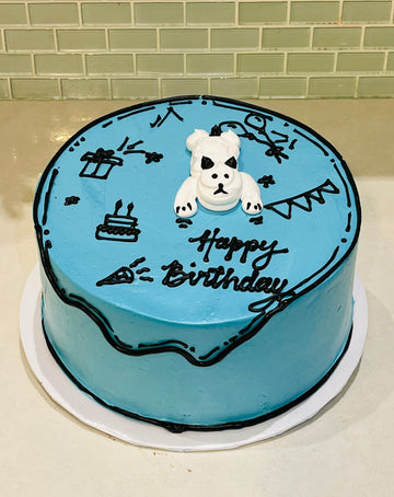 BLUE COMIC BIRTHDAY CAKE