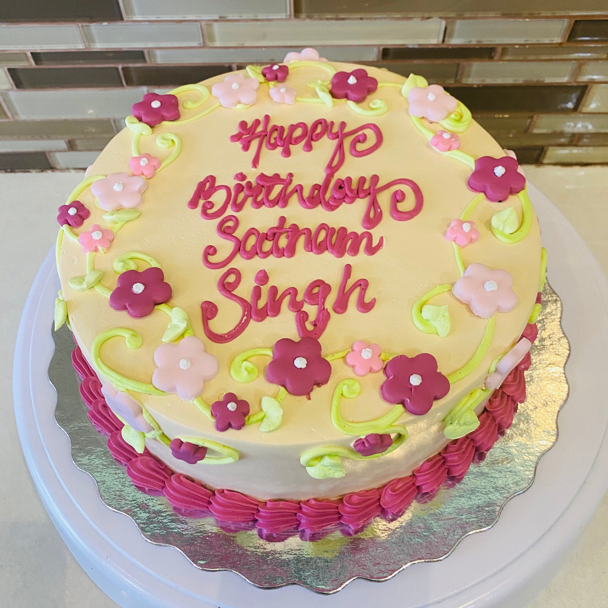 SATNAM FLOWER BIRTHDAY CAKE