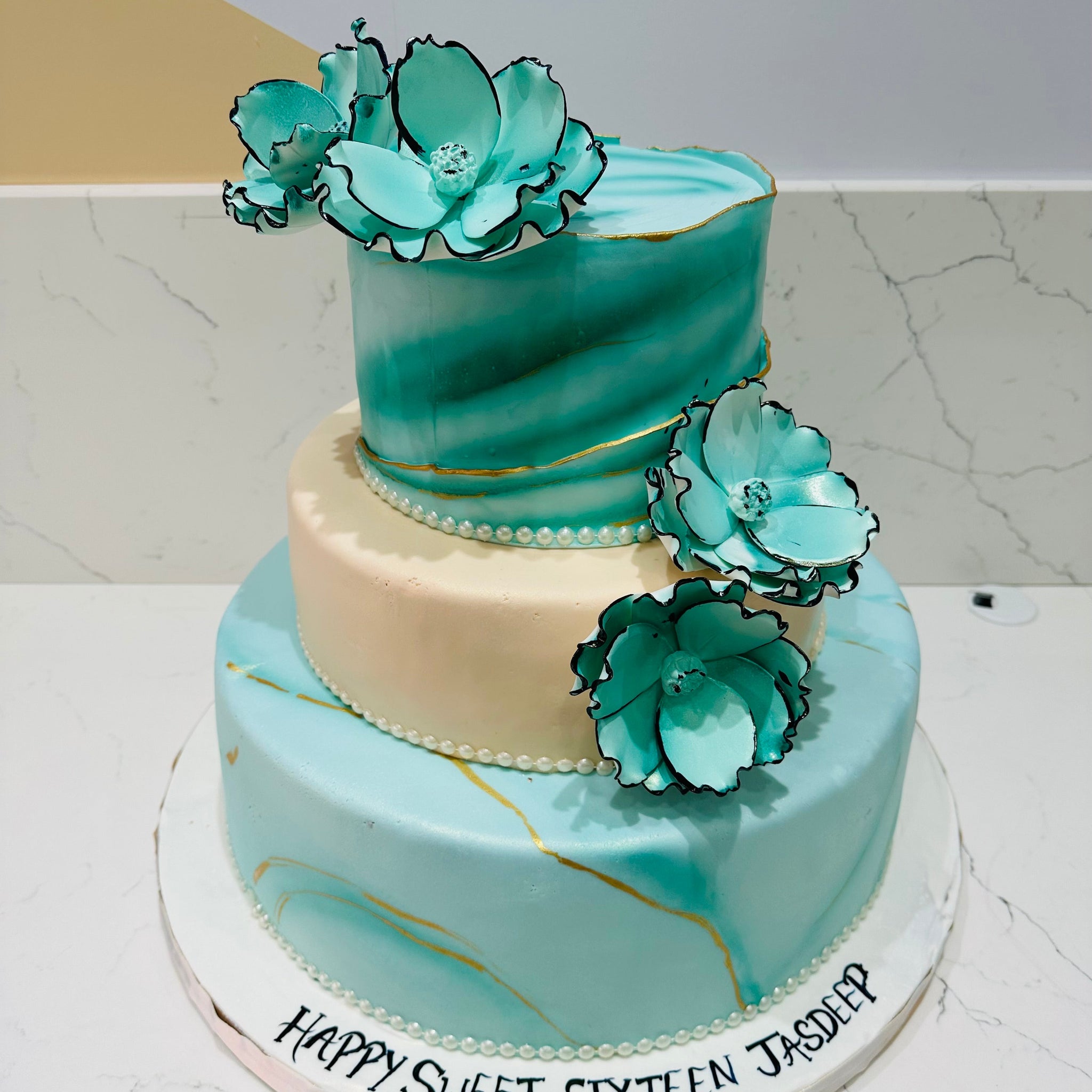 JASDEEP TEAL TIERED CAKE
