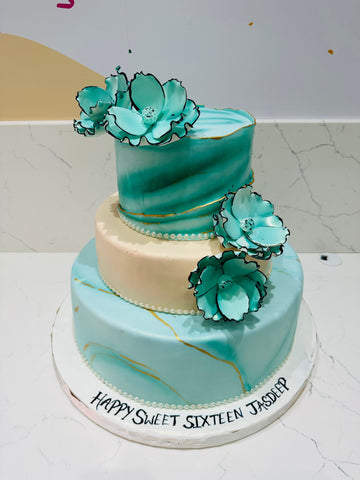 JASDEEP TEAL TIERED CAKE