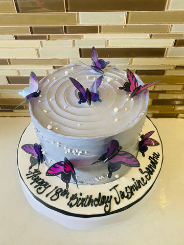 Lavender Butterfly Birthday Cake