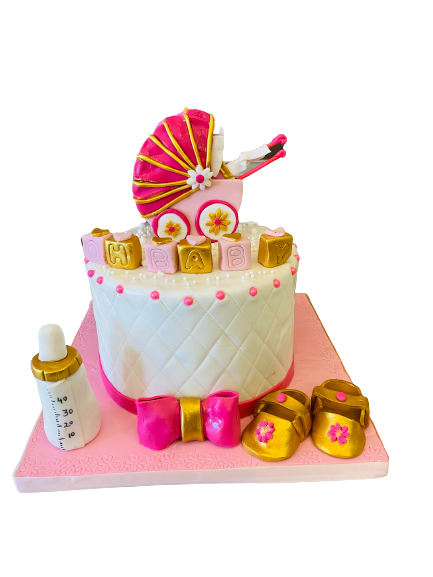 OH BABY BUGGY FONDANT CAKE