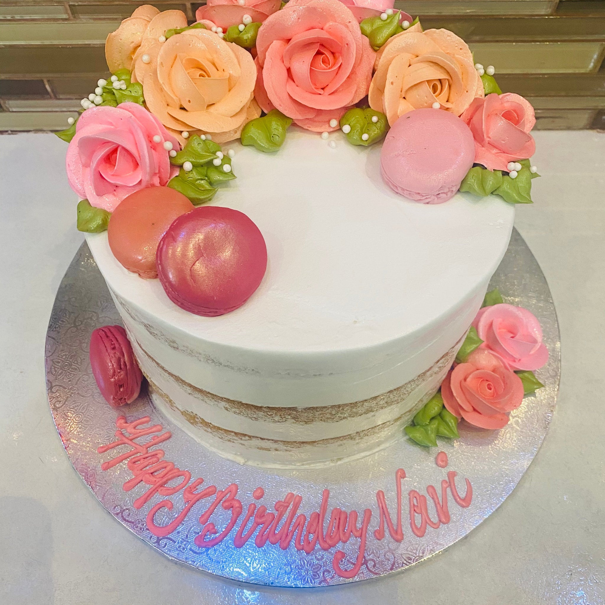 PINK & PEACH NAKED CAKE