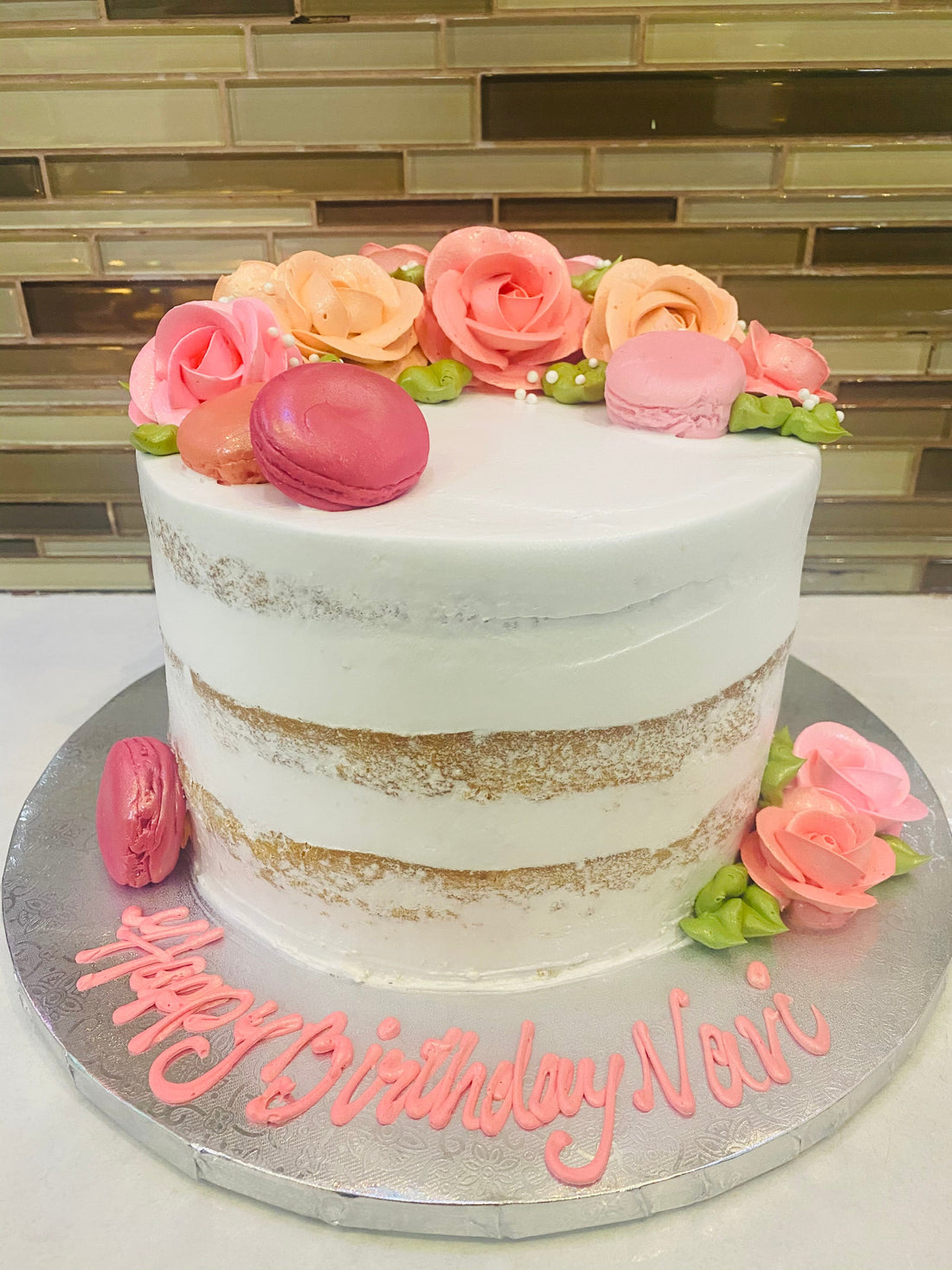 PINK & PEACH NAKED CAKE