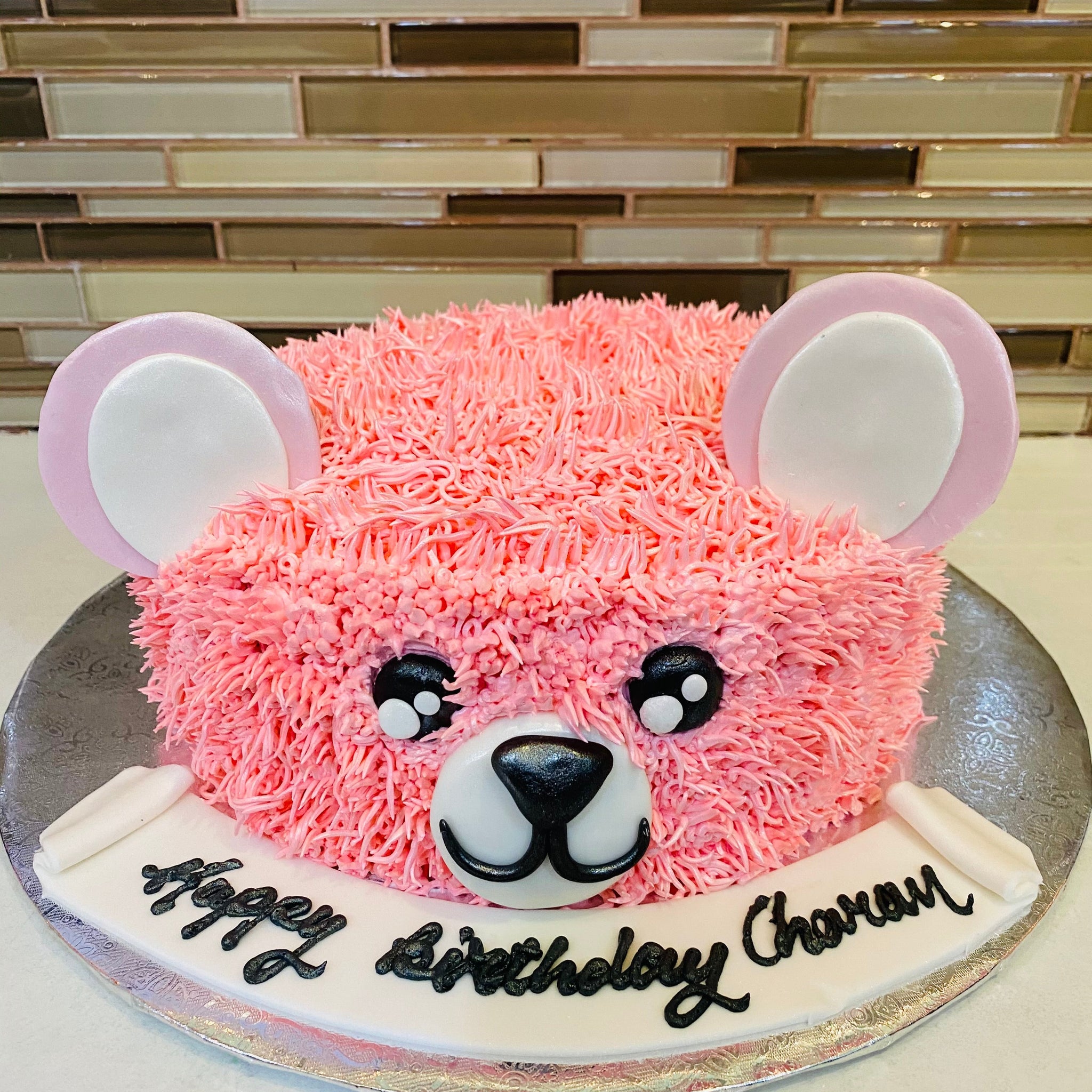 PINK BEAR CREAM CAKE