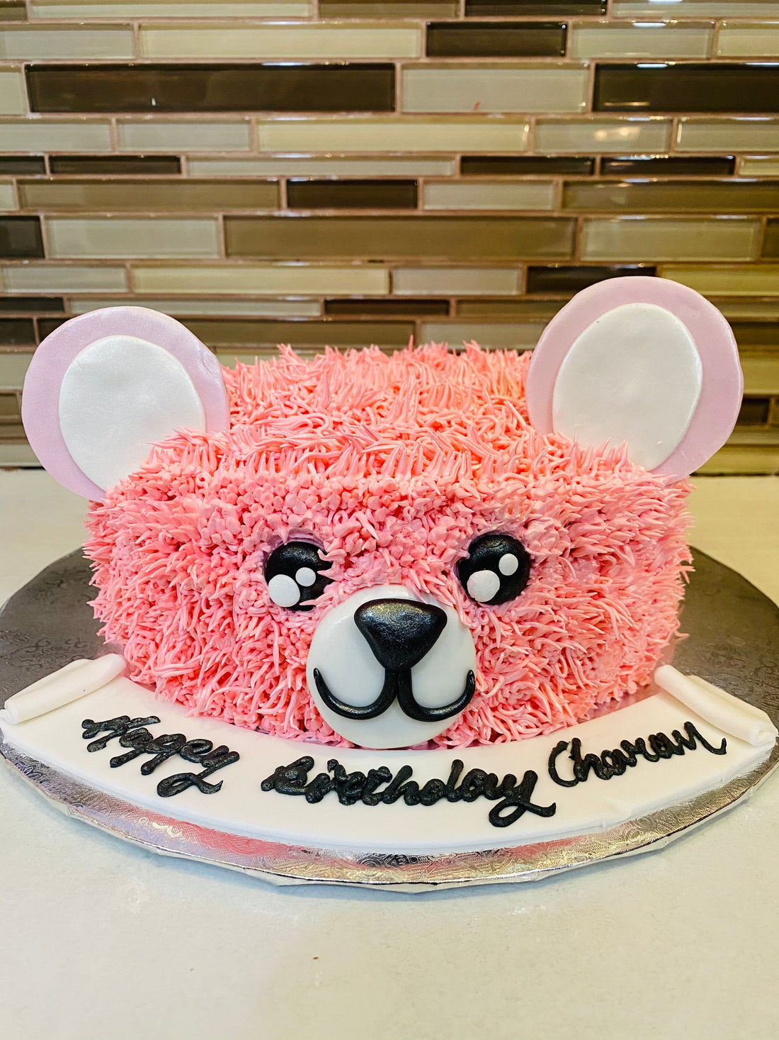 PINK BEAR CREAM CAKE