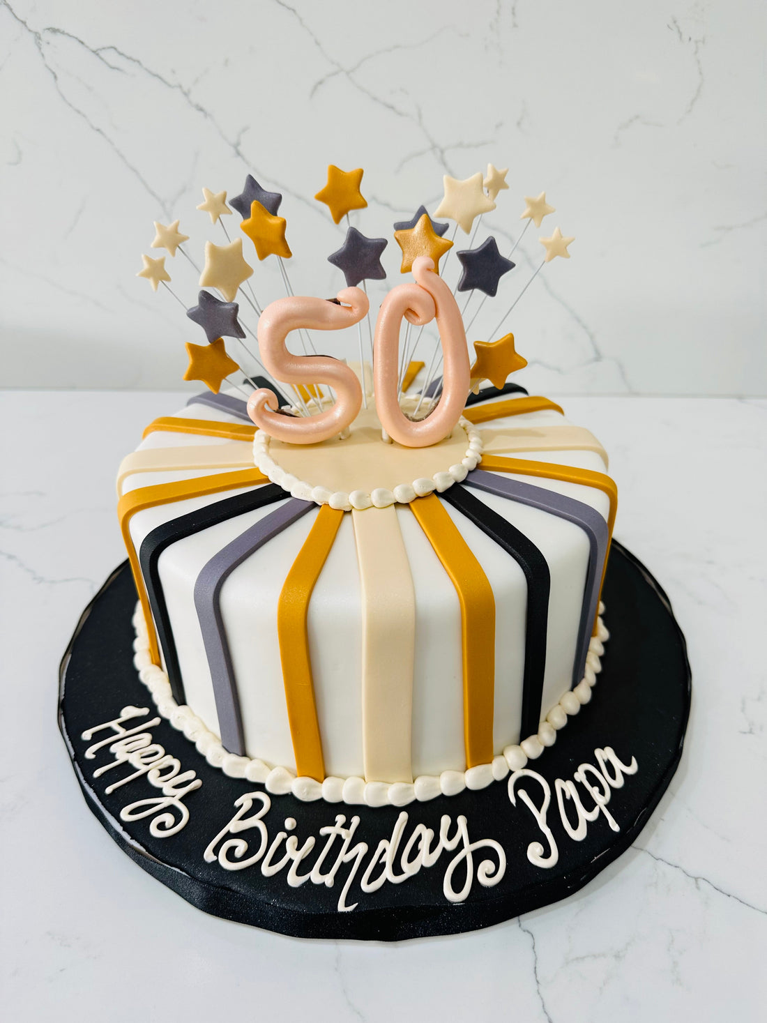 50TH GOLD JUBILEE ANNIVERSARY CAKE