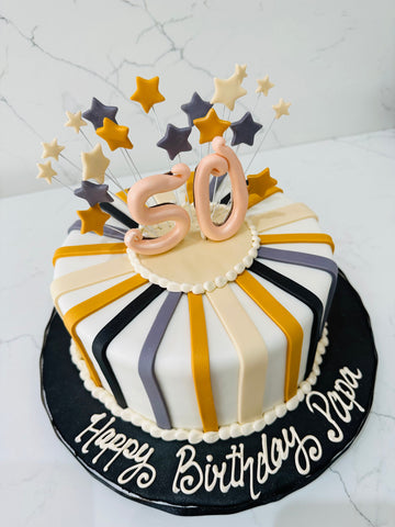 50TH GOLD JUBILEE ANNIVERSARY CAKE