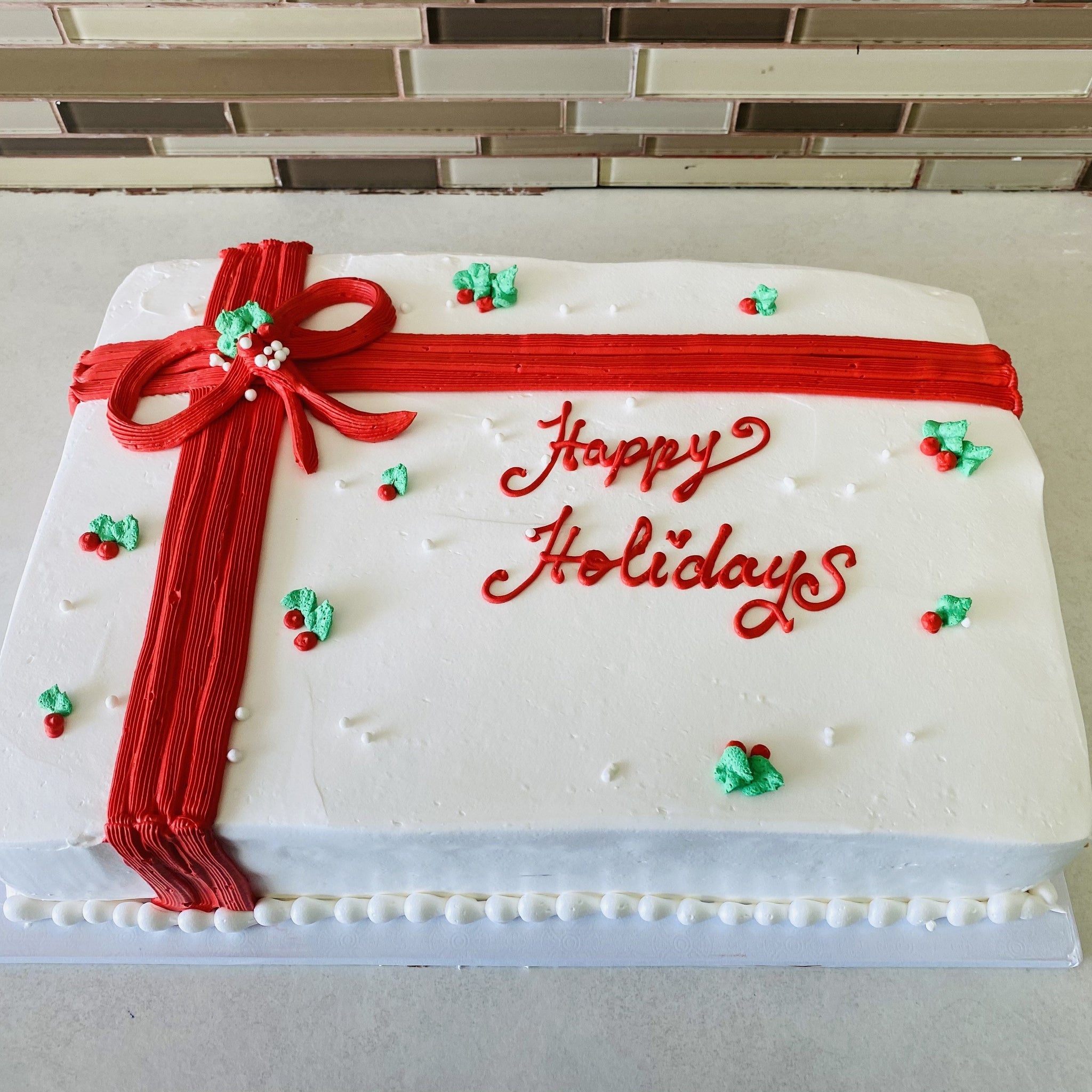 happy Holidays Gift Cake